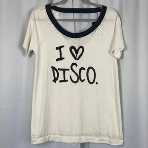 NEW Chaser ‘I love Disco’ Scoop Neck Short Sleeve Top